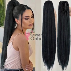 Extensie de par coada dreapta cu cleste 70 cm  Brunet (Negru) DS0311#